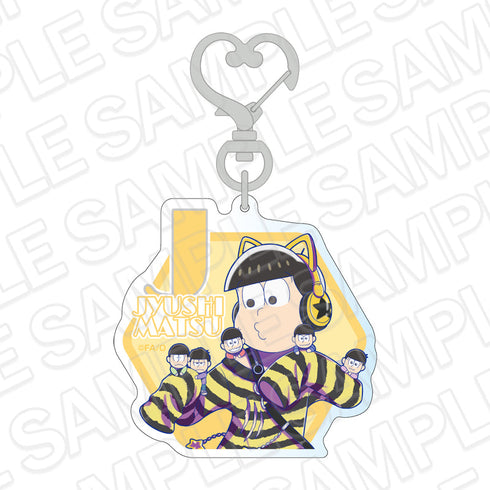 『おそ松さん』ホログラムキーホルダー 十四松 ぬいと一緒 ver.