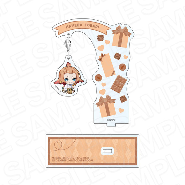 "The Misanthropic Teacher of the Non-Human Class" Wobbly Acrylic Stand: Tobari Haneda Valentine's Day Chibi Ver.