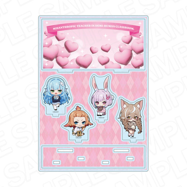 "The Misanthropic Teacher of the Non-Human Class" Acrylic Diorama: Valentine's Day Chibi Version