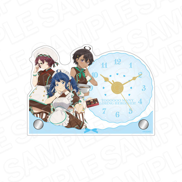 『負けヒロインが多すぎる!』ミニアクリルクロック 文芸部 バレンタイン ver.