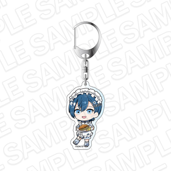 "BOYS be MAID! ~The Daily Life of the Young Master's Maid Boy Club~" Acrylic Keychain: Ranshi Takashina (Cafe Chibi Ver.)