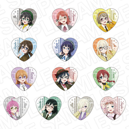 『ラブライブ!虹ヶ咲学園スクールアイドル同好会』ハート型カンバッジ トラッド&グラス ver. セット