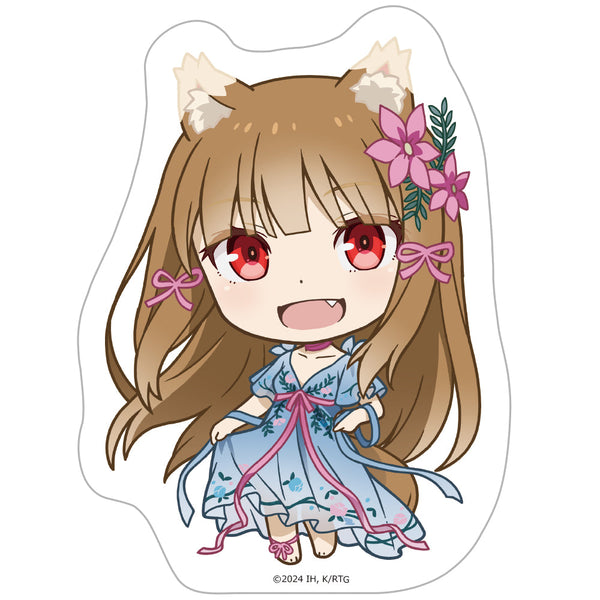 『狼と香辛料 MERCHANT MEETS THE WISE WOLF』ダイカットステッカー デフォルメキャラ ホロ ドレスver.