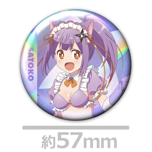 『忍者と殺し屋のふたりぐらし』オーロラ缶バッジ2個セット 草隠さとこ 猫耳水着メイドver.【描き下ろし】