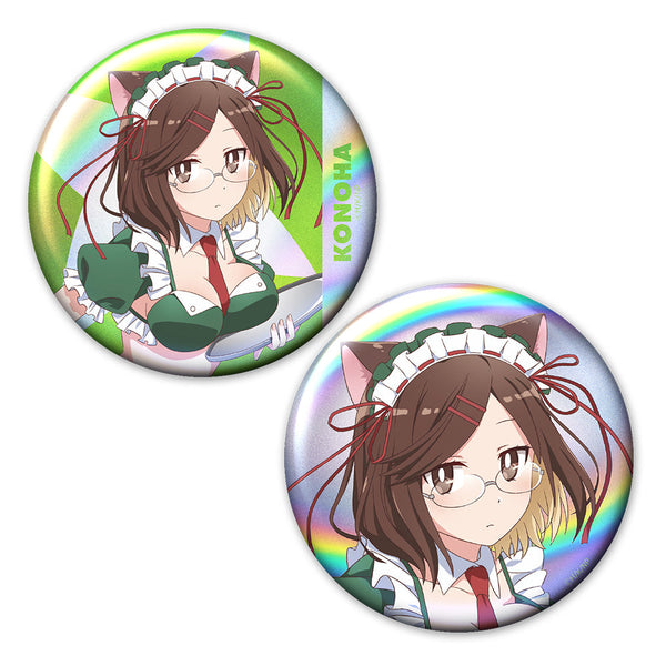 『忍者と殺し屋のふたりぐらし』オーロラ缶バッジ2個セット 古賀このは 猫耳水着メイドver.【描き下ろし】