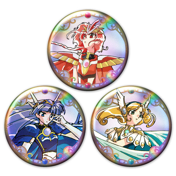 『魔法騎士レイアース』ホログラム缶バッジ3個セット 光&海&風 vol.1