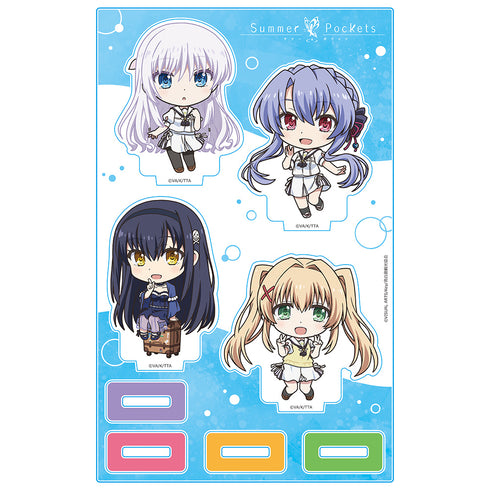 "Summer Pockets" Acrylic Character Stands: Shiroha, Aoi, O, and Tsumugi (Chibi Style)