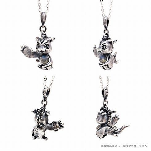 "Digimon Adventure" Natural Stone Necklace & Gomamon Original Art Acrylic Stand Set