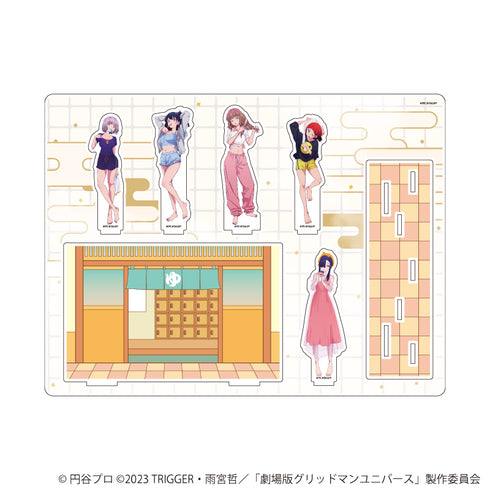 『グリッドマンユニバース』アクリルジオラマ03/集合デザイン お風呂上りver.(描き下ろしイラスト)