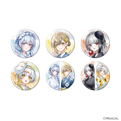 『藍月なくる棗いつき無來ナツメイツキ』缶バッジ01/浴衣ver. コンプリートセット(全6種)(描き起こしイラスト)