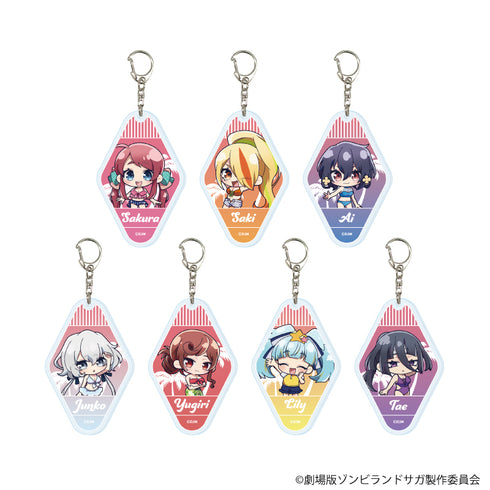 『ゾンビランドサガ ゆめぎんがパラダイス』アクリルキーホルダー01/コンプリートセット(全7種) 水着ver.(ミニキャライラスト)