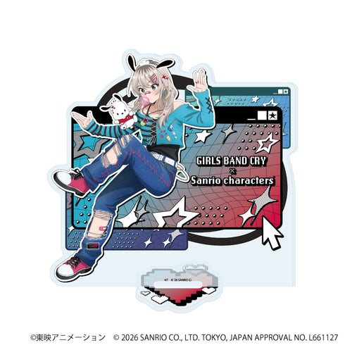 『ガールズバンドクライ×サンリオキャラクターズ』アクリルスタンド29/河原木 桃香×ポチャッコ(コラボイラスト)