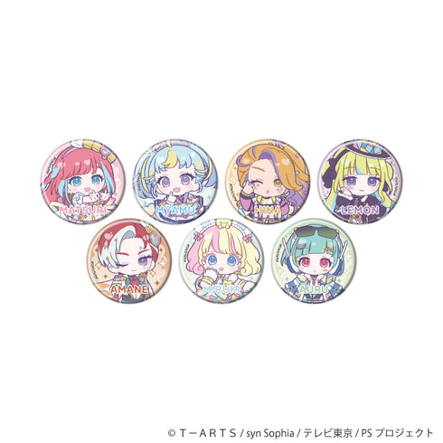 "Pretty Series" Pin Badges 06 / Waccha Pretty Magic! Outfit Arrangement Ver. Complete Set (7 Varieties Total) (Mini Character Illustrations)