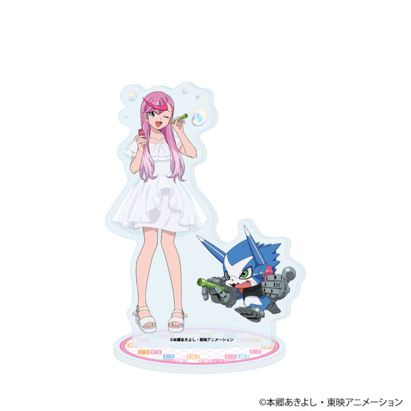 『デジモンユニバース アプリモンスターズ』アクリルスタンド02/花嵐エリ&ドカモン シャボン玉ver.(描き下ろしイラスト)