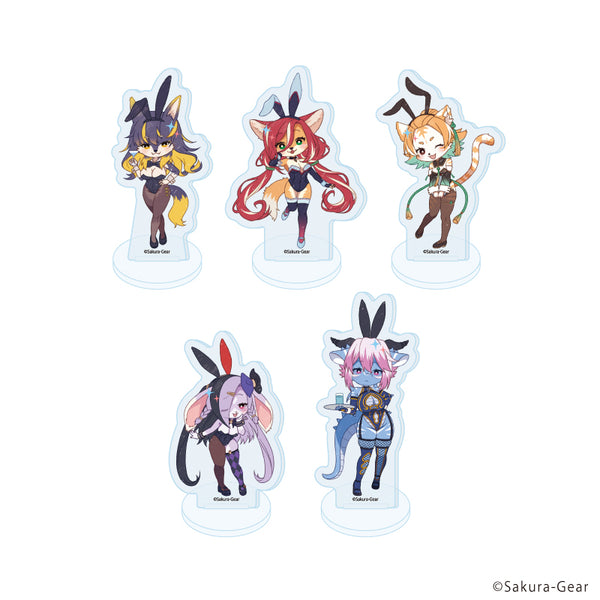 『Bunnimals -バニーガール・アニマルズ-』アクリルぷちスタンド01/コンプリートセット(全5種)(レトロアートイラスト)