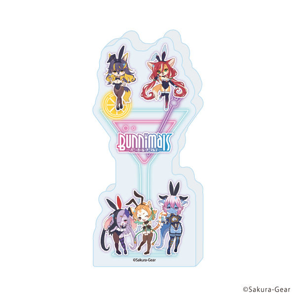 《Bunnimals -兔女郎動物-》迷你壓克力方塊 06/集合設計(復古藝術插畫)