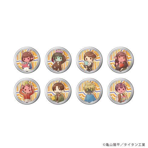 『銀河特急 ミルキー☆サブウェイ』缶バッジ03/コンプリートセット(全8種) 秋服読書ver.(レトロアートイラスト)