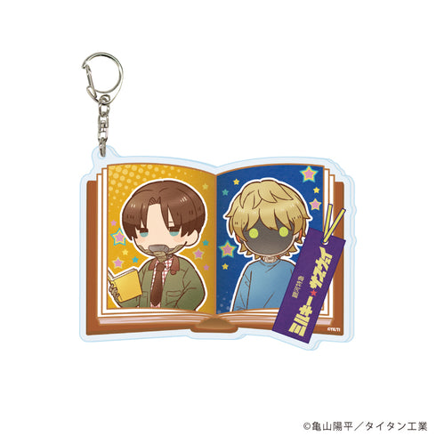 『銀河特急 ミルキー☆サブウェイ』デカアクリルキーホルダー03/カート&マックス 秋服読書ver.(レトロアートイラスト)