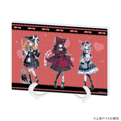 『東方Project』アクリルアートボード(A5サイズ)01/霊夢&魔理沙&アリス 病みかわいいver.(描き起こしイラスト)