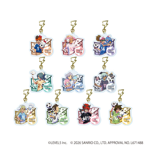 『イナズマイレブン×サンリオキャラクターズ』雷型ナスカン付きアクリルキーホルダー03/コンプリートセット(全10種)(コラボイラスト)