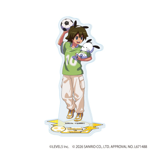 『イナズマイレブン×サンリオキャラクターズ』アクリルスタンド10/フィディオ・アルデナ×ポチャッコ(コラボイラスト)