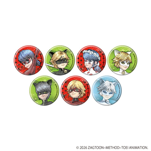 『ミラキュラス レディバグ&シャノワール』缶バッジ09/コンプリートセット(全7種)(グラフアートスケッチイラスト)