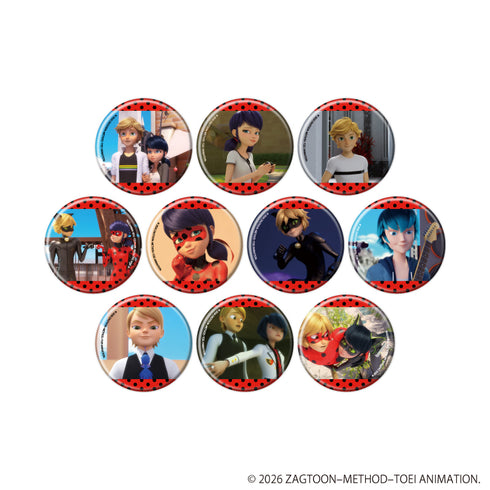 『ミラキュラス レディバグ&シャノワール』缶バッジ10/コンプリートセット(全10種)(場面写イラスト)