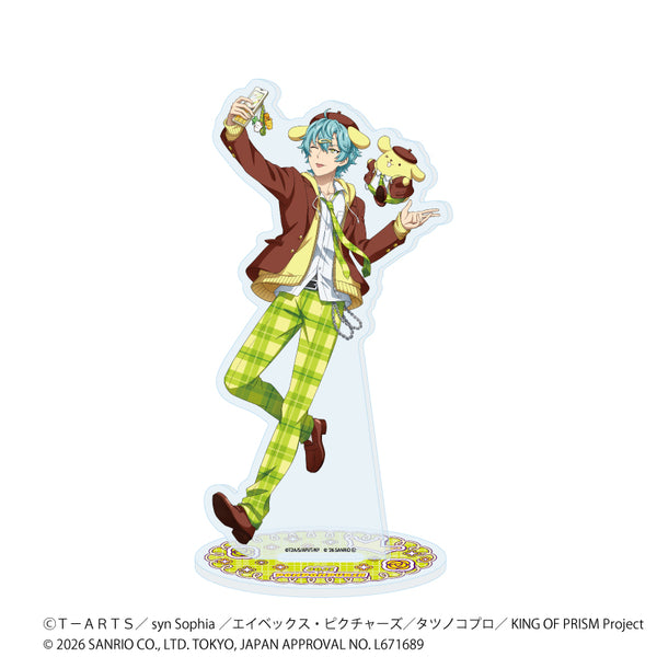 "KING OF PRISM 10th ANNIVERSARY × Sanrio Characters" Acrylic Stand 20 / Takadanobaba George × Pompompurin