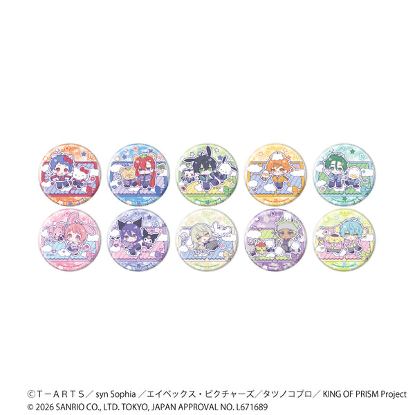 "KING OF PRISM 10th ANNIVERSARY × Sanrio Characters" Pin Badge 03 / Complete Set (All 10 Varieties) Mini