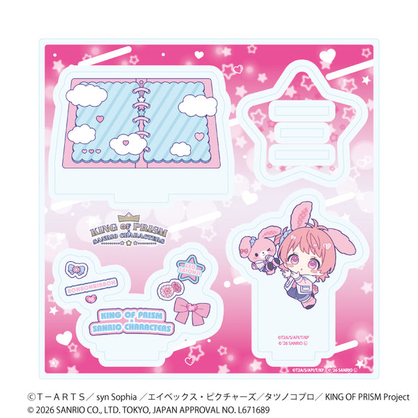 "KING OF PRISM 10th ANNIVERSARY × Sanrio Characters" Acrylic Stand Plate 16 / Leo Saionji × Bonbon Ribbon