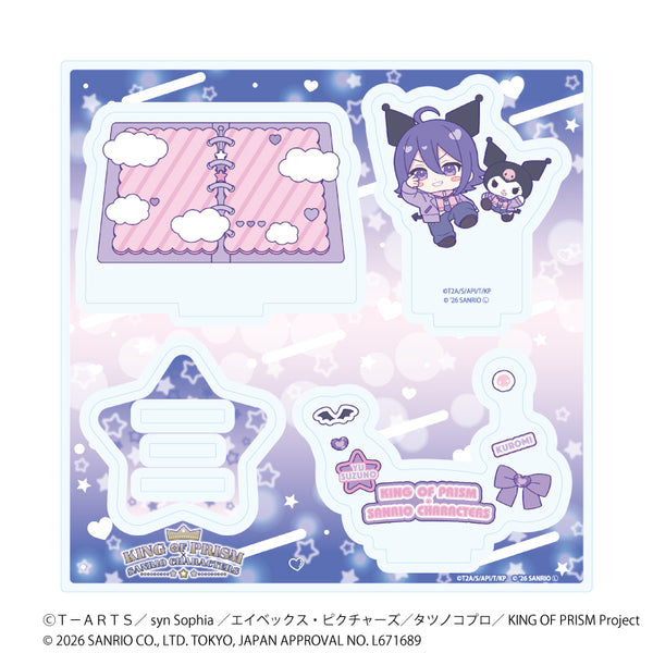 "KING OF PRISM 10th ANNIVERSARY × Sanrio Characters" Acrylic Stand Plate 17 / Yuu Suzuno × Kuromi