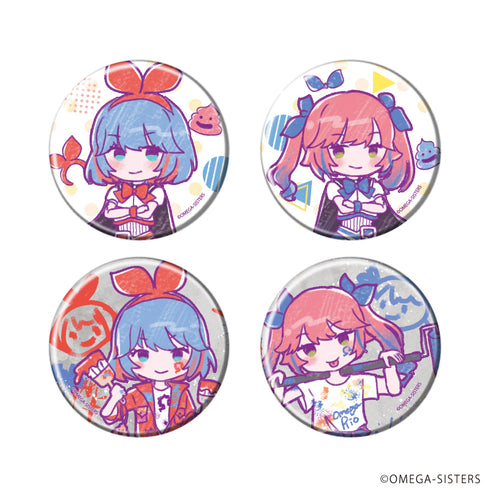 『おめがシスターズ』缶バッジ04/コンプリートセット(全4種)(グラフアートイラスト)