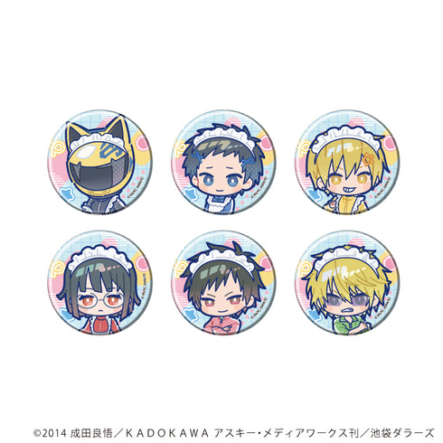 "Durarara!!×2" Pin Badge 19 / Jersey Maid Ver. Complete Set (All 6 Varieties) (POP Art Illustration)
