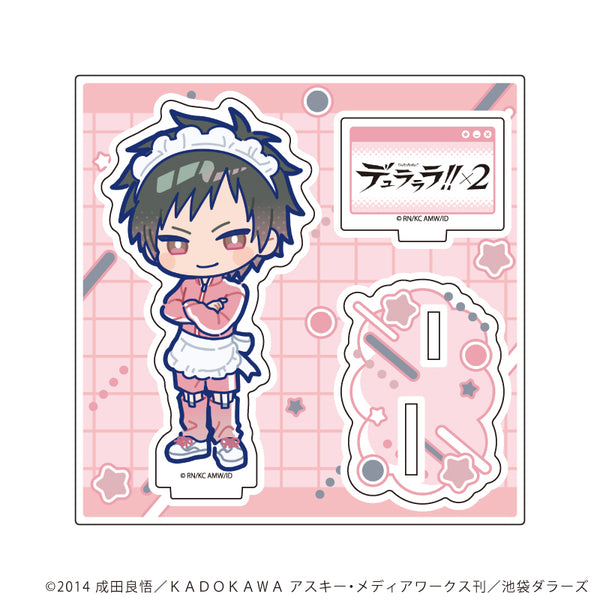 "Durarara!!×2" Acrylic Stand Plate No. 11: Rinya Orihara - Jersey Maid Ver. (POP Art Illustration)
