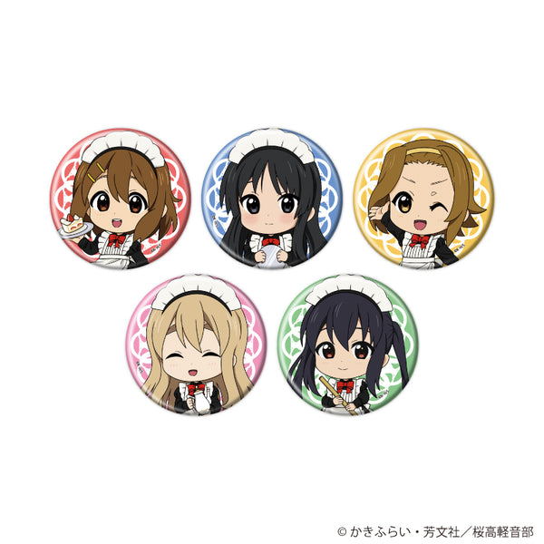 『けいおん!』缶バッジ02/メイドver. コンプリートセット(全5種)(ミニキャライラスト)