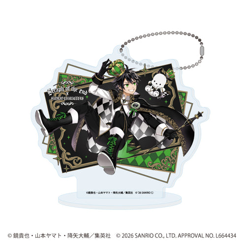 『終わりのセラフ×サンリオキャラクターズ』アクリルスタンドキーホルダー01/百夜優一郎×ポチャッコ(コラボイラスト)