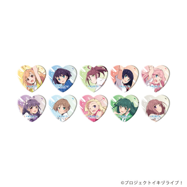 『イキヅライブ! LOVELIVE! BLUEBIRD』ハート型缶バッジ02/コンプリートセット(全10種)(公式イラスト)