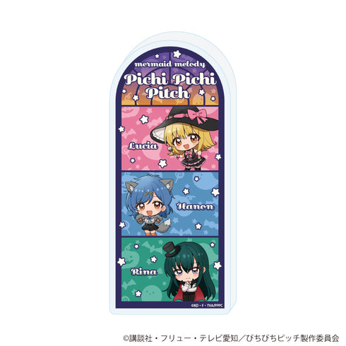 『マーメイドメロディー ぴちぴちピッチ』ミニアクリルブロック01/るちあ&波音&リナ ハロウィンver.(ミニキャライラスト)
