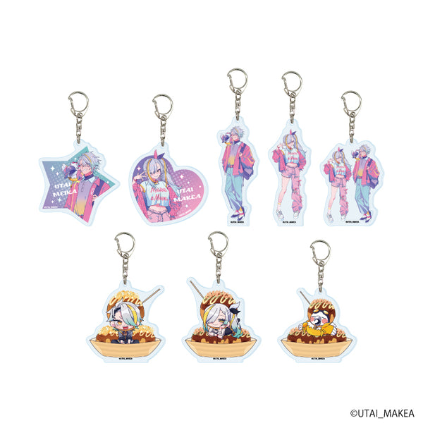 『歌衣メイカ』アクリルキーホルダー02/ニューレトロ&たこ焼きver. コンプリートセット(全8種)(描き起こしイラスト)