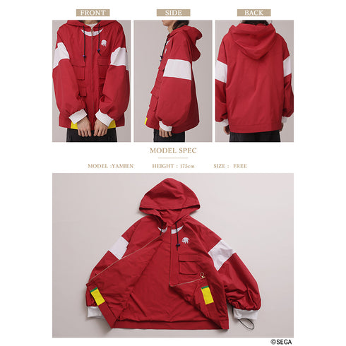 『ソニック・ザ・ヘッジホッグ×Favoriteコラボ』*ナックルズ 豪快パワフルハリモグラのボリューム袖ドロストフーディジャケット