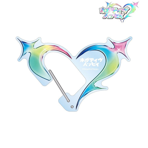 "Negative Happy" Logo-Motif Acrylic Carabiner
