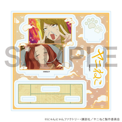 『ヤニねこ』アクリルスタンドプレート03/カンサイねこ&アルねこ(場面写イラスト)