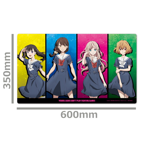 "There Were Ants. ~Young Ladies Don't Play Fighting Games~" Character Rubber Mat: Aya, Mio, Yū, and Tamaki