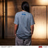 "Baki-do" Scene Illustration T-Shirt 1 (Spending the Whole Day in Martial Arts) Cement Blue