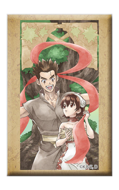『Dr.STONE』スタンド付きスクエア缶バッジ 大木大樹&小川杠