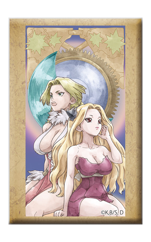 『Dr.STONE』スタンド付きスクエア缶バッジ 花田仁姫&北東西 南