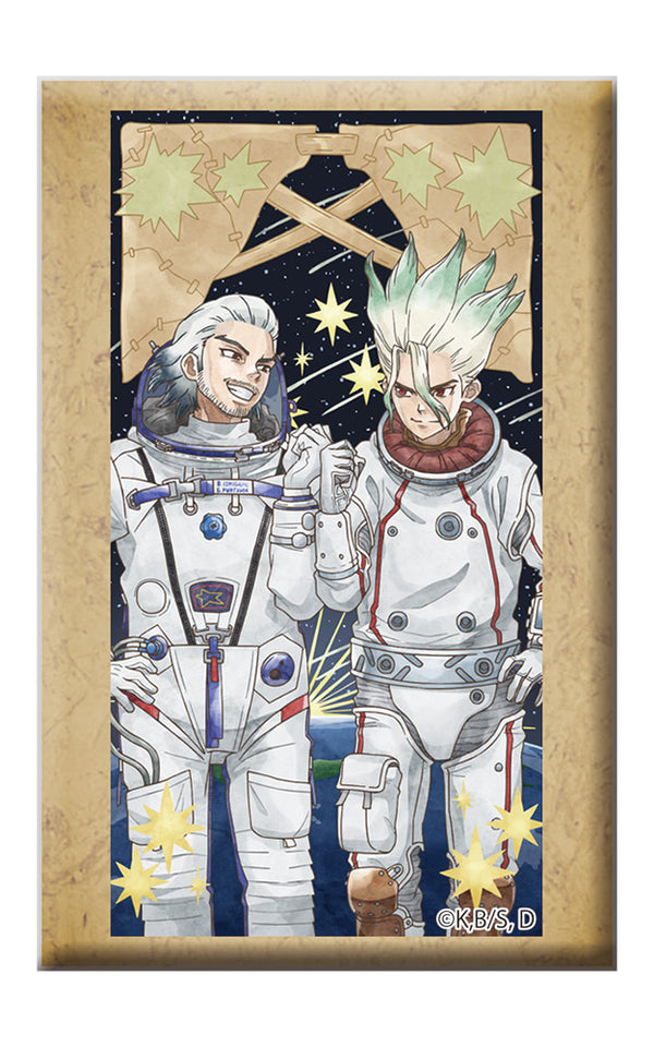 『Dr.STONE』スタンド付きスクエア缶バッジ 千空&白夜