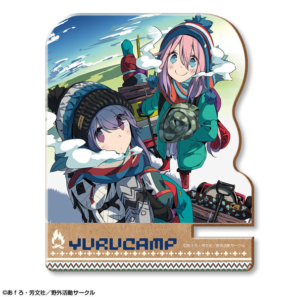 『ゆるキャン△』木製スマホスタンド デザイン01(各務原なでしこ&志摩リン/A)【202502再販】