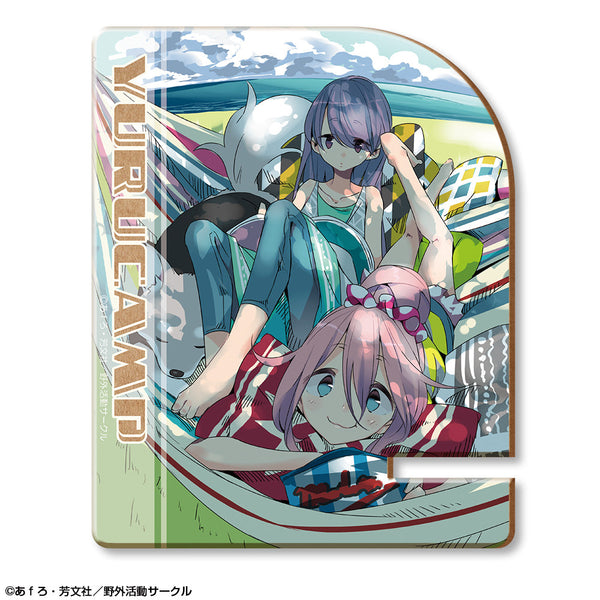 『ゆるキャン△』木製スマホスタンド デザイン02(各務原なでしこ&志摩リン/B)【202502再販】