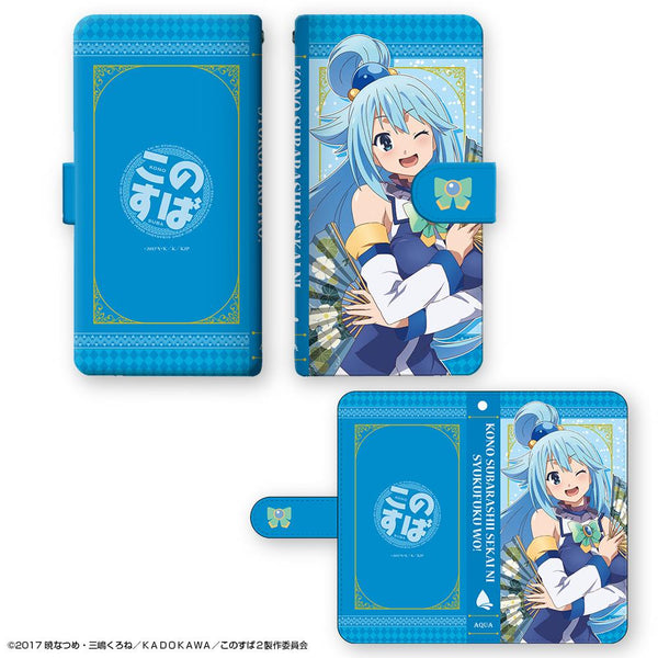 『この素晴らしい世界に祝福を!2』ブックスタイルスマホケース Mサイズ Ver.2 デザイン01(アクア)【202501再販】